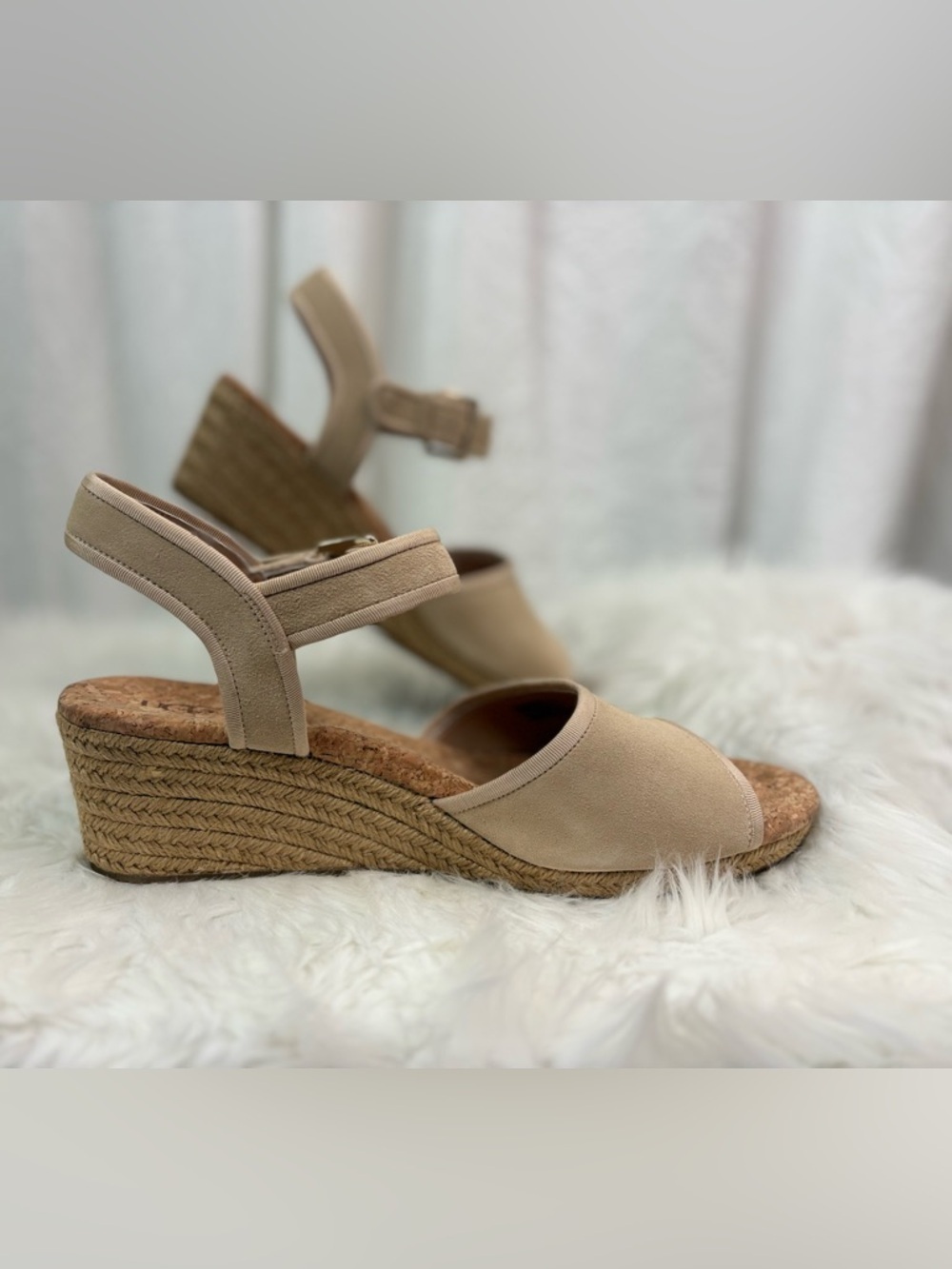 UGG Maybell Tan Cork Wedge Sandals with Ankle Strap - Picture 5 of 8